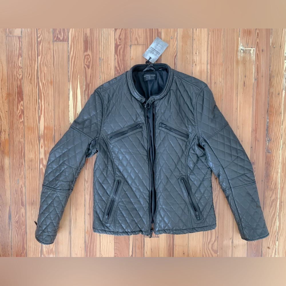 NWT Vintage Rogue Faux-Leather Biker Jacket